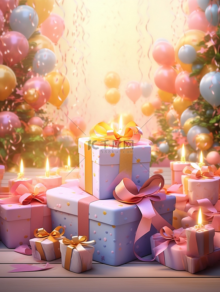 生日庆典蛋糕气球礼物15
