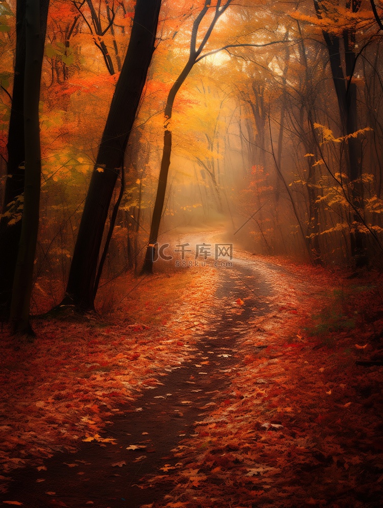 秋天的森林蜿蜒小路3