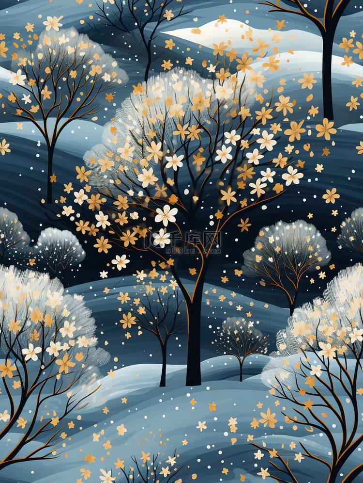 冬季森林美丽节气海报11