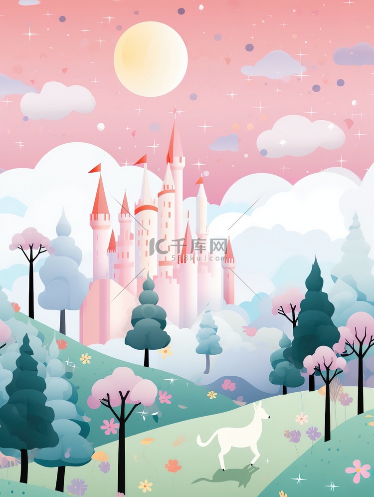 粉彩色梦幻唯美的城堡9