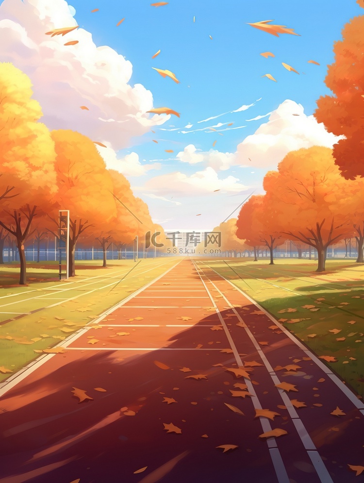 秋季跑道的动漫插图1