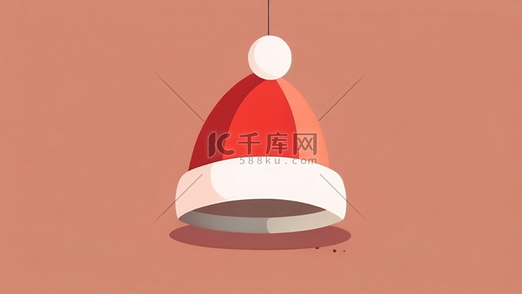 圣诞节圣诞帽插画简约风格