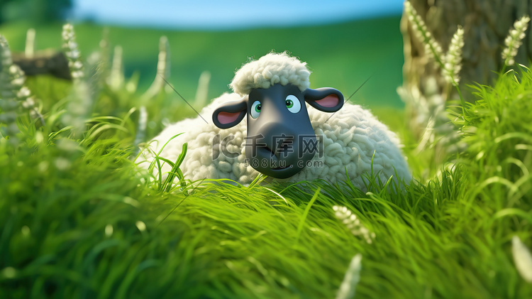 草地上的可爱小羊7
