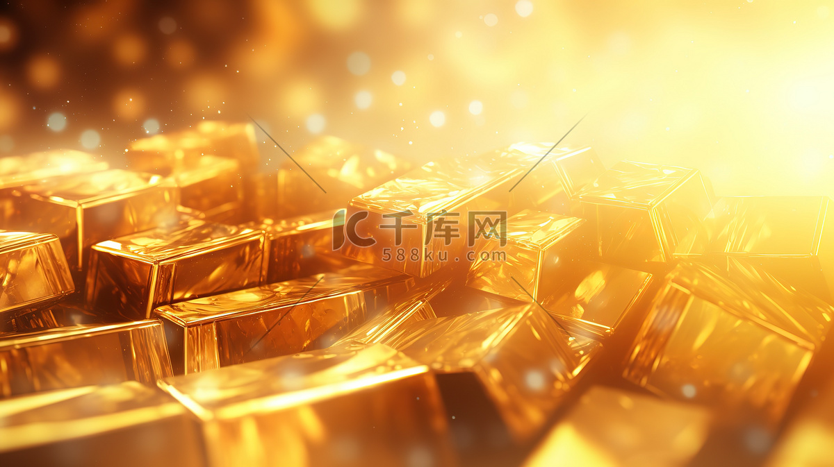 闪闪发光金条财富卡通6插画图片-千库网