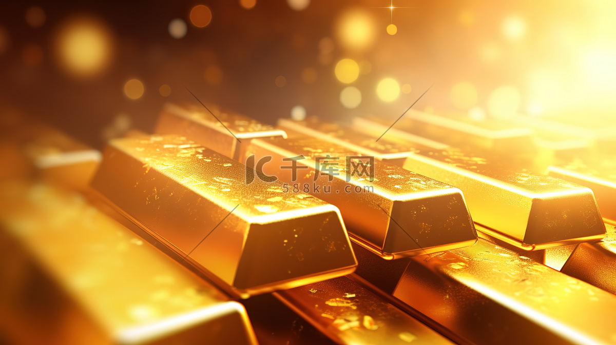 闪闪发光金条财富卡通7插画图片-千库网