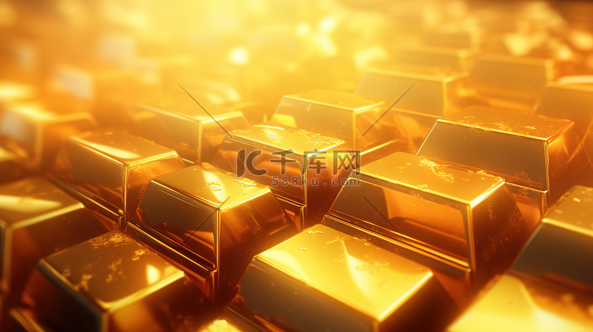 闪闪发光金条财富卡通5插画图片-千库网
