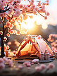 樱花树下的帐篷露营19