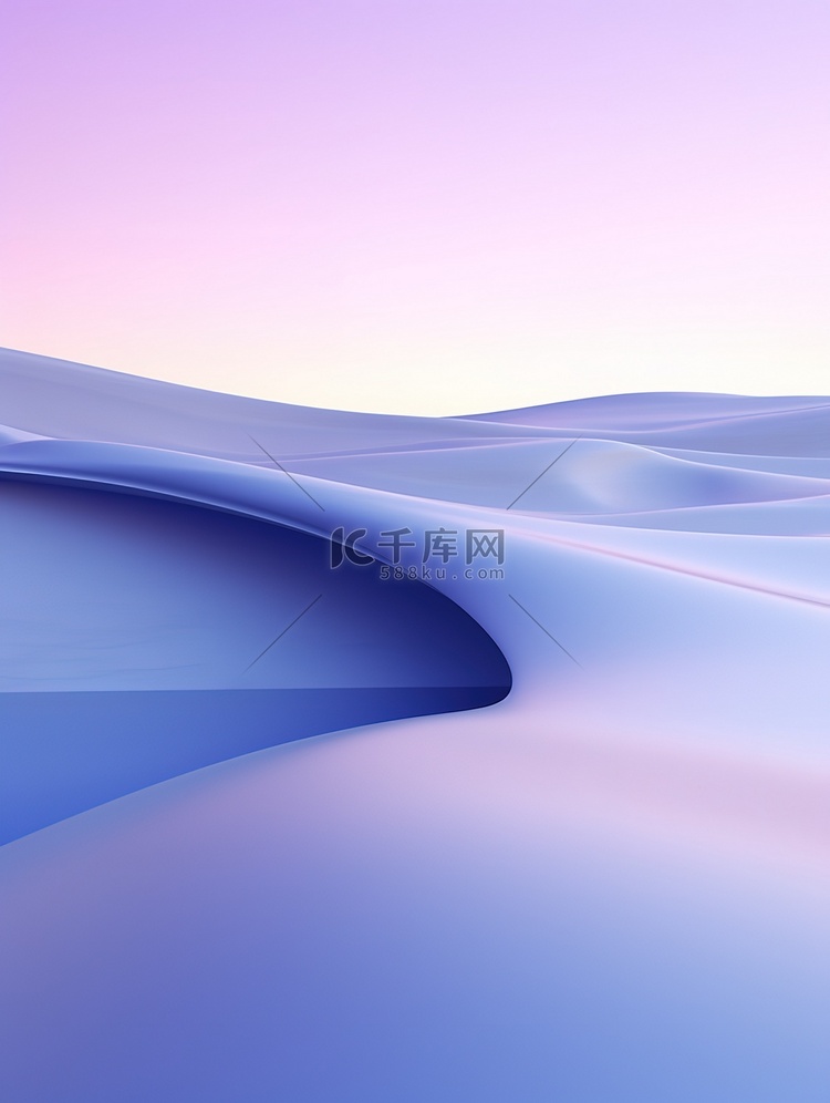 紫色抽象山丘沙漠湖泊4插画图片
