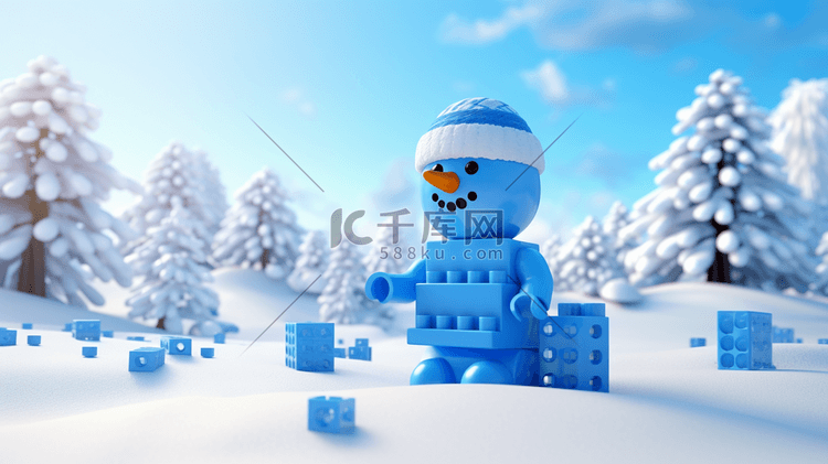 冬季创意雪人雪景插画19