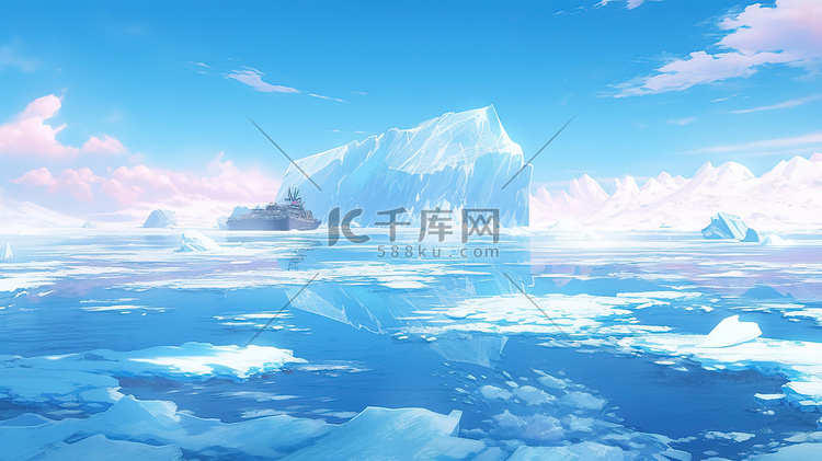 巨大冰川冰冻雪景插图