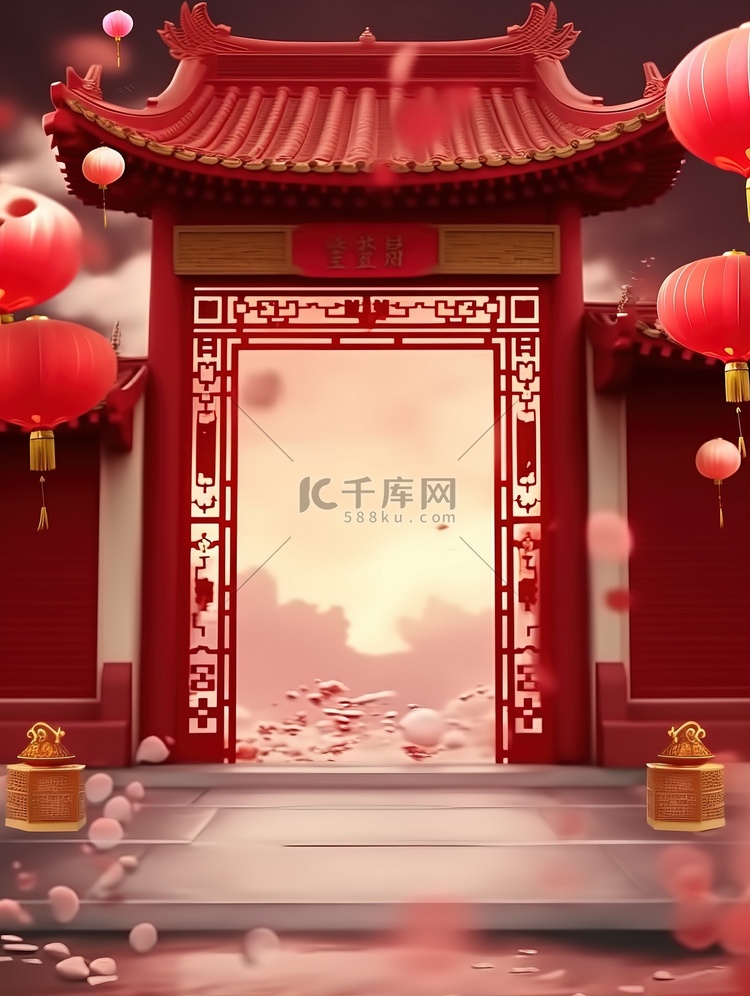 中国新年主题海报插画素材