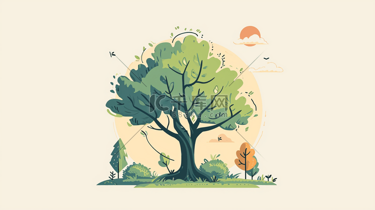 一颗大树手绘插画3