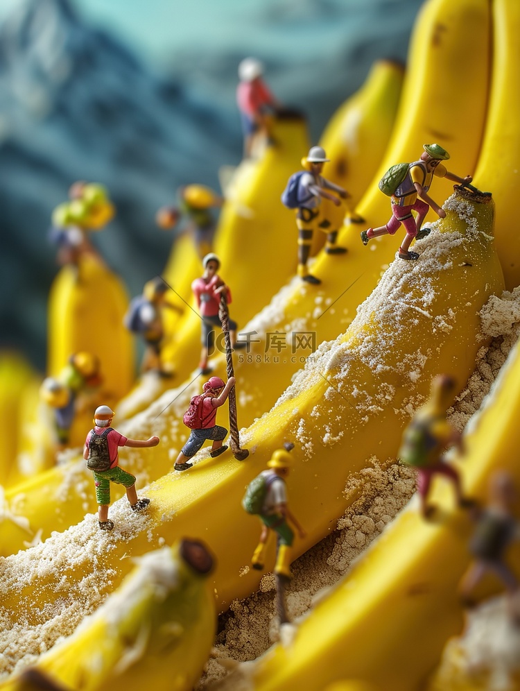 小人物攀登香蕉山图片