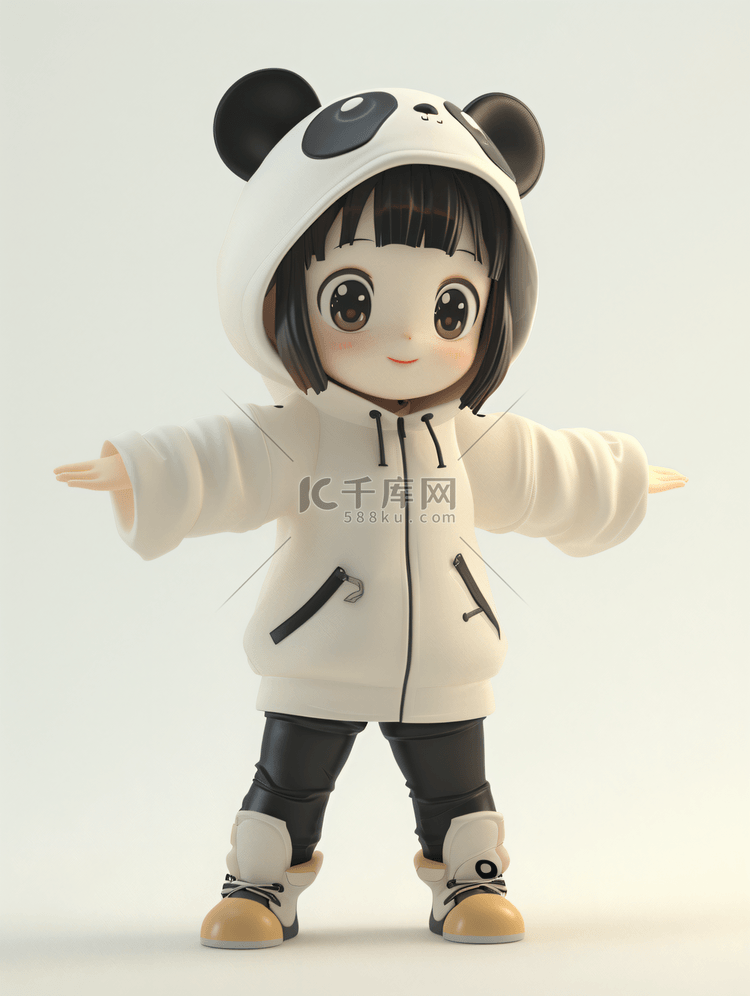 熊猫装扮可爱女孩2