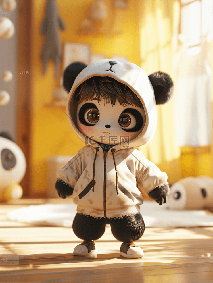 熊猫装扮可爱男孩4