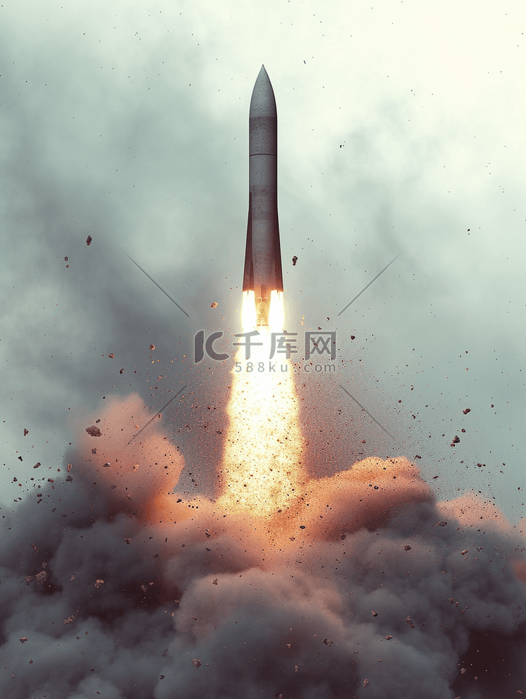 科技宇宙飞船火箭发射的插画1