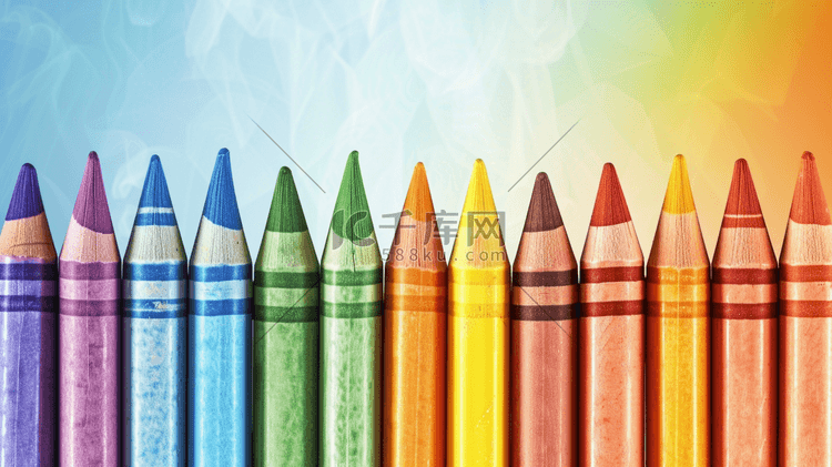 五颜六色彩色画笔插画1