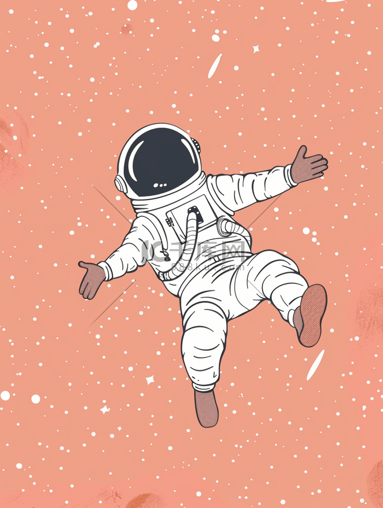 简约卡通宇宙星空宇航服的插画13