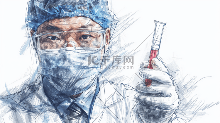 医院生物科研人员做实验的插画4