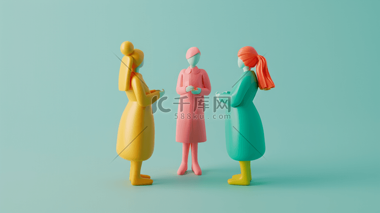 彩色25D简约女性人物站立的插画8