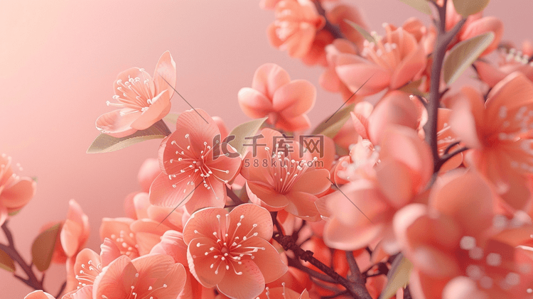 粉色唯美温馨母亲节花朵的插画10