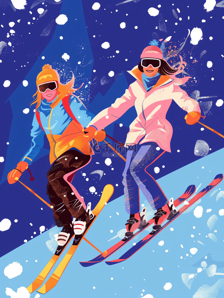 冬季的滑雪运动