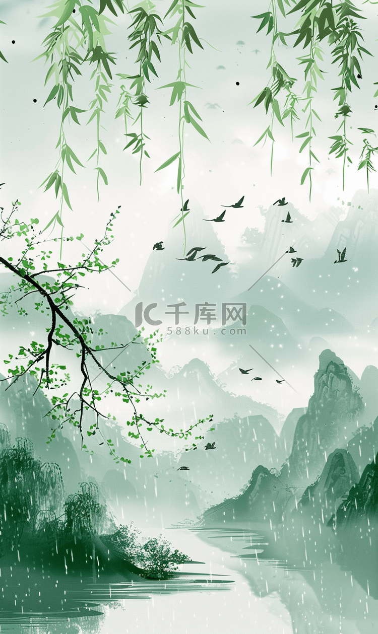 清明节古风清雅插画24