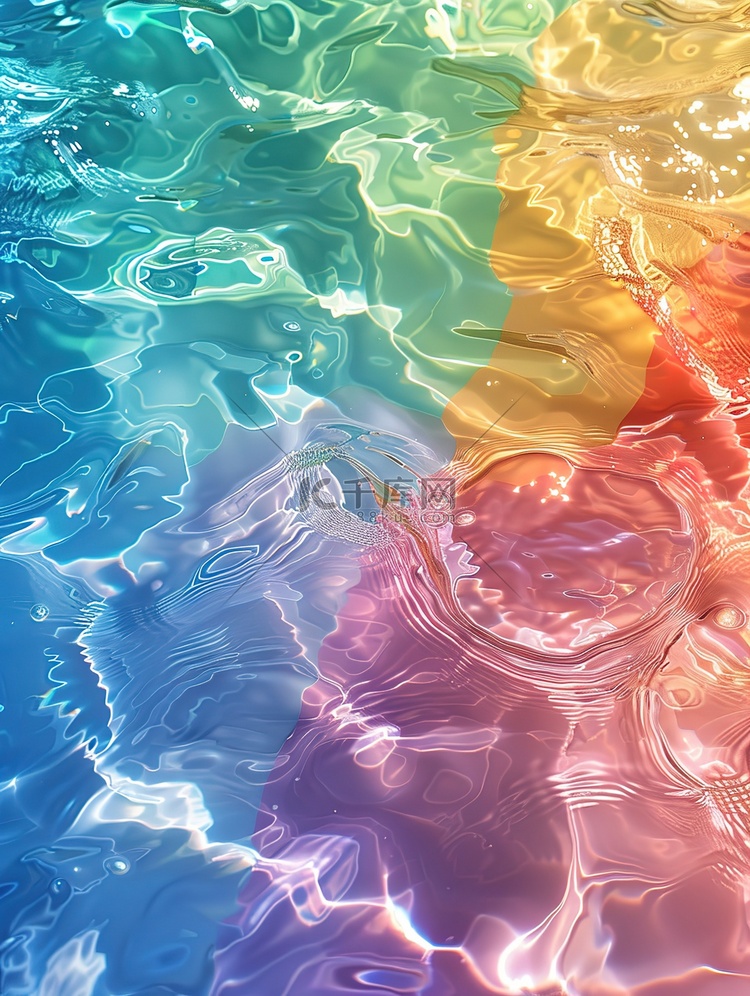彩虹游泳池水的质感矢量插画