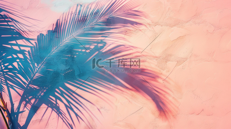 柔和水彩棕榈树光影插画图片
