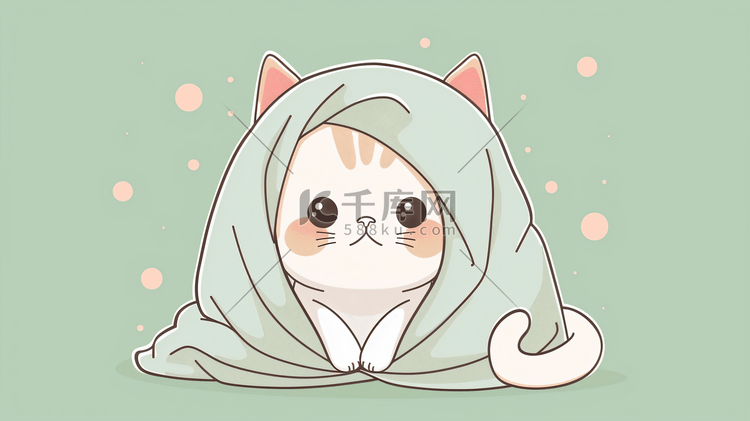 裹着毛毯的可爱小猫4