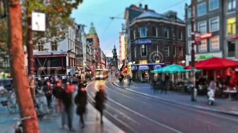 城市行人交通时间流逝阿姆斯特丹