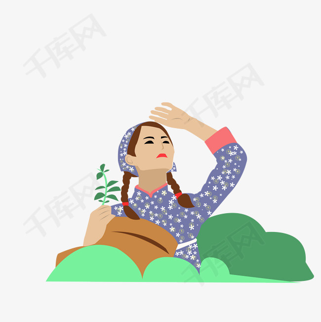 采茶女采集茶叶下载