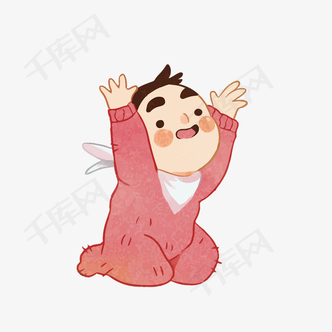 可爱卡通求抱抱的小孩矢量素材