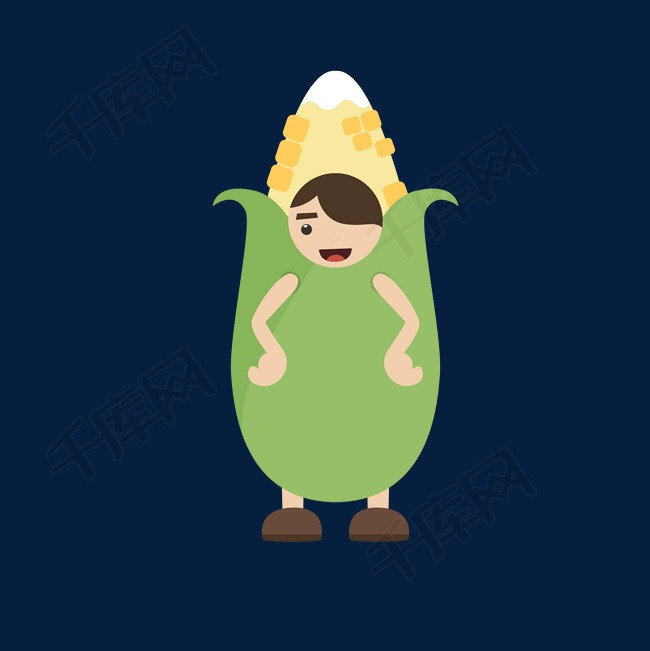 玉米小孩矢量素材玉米卡通玉米玉米服饰玉米小孩小孩可爱