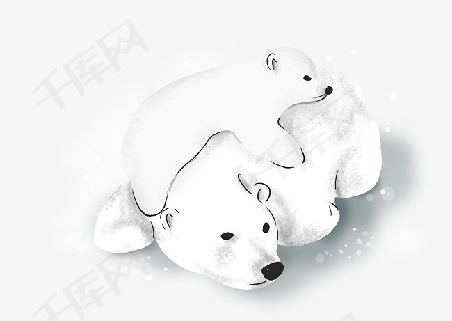 世界海洋日手绘北极熊