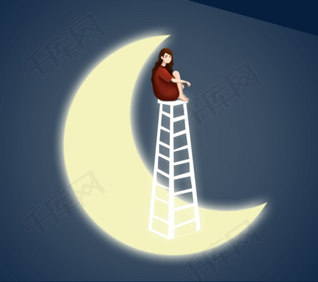 仲夏夜之梦之梦境中的女孩手绘