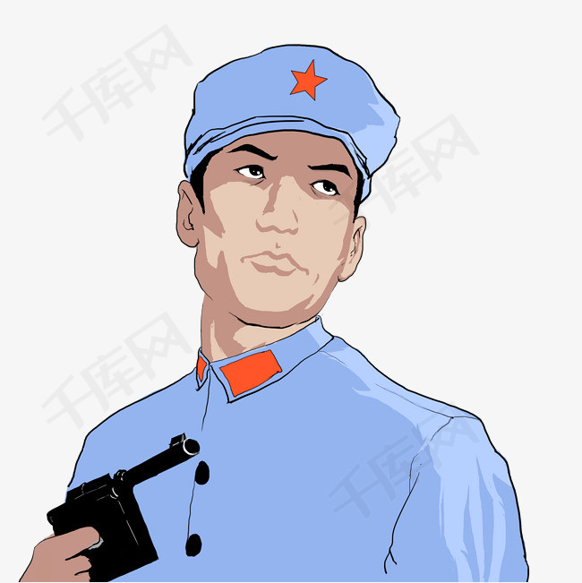 拿手枪的红军战士插画素材图片免费下载_高清psd_千库网(图片编号