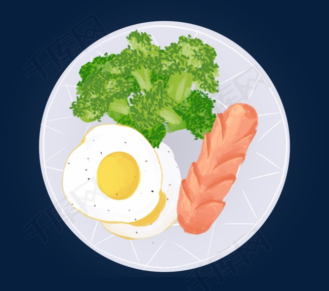 餐饮广告之健康饮食主题之卡通早餐设计