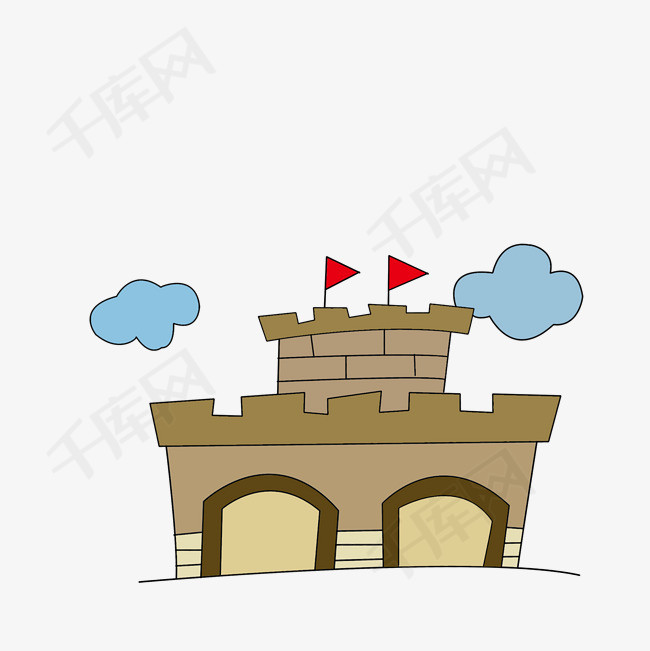 卡通简笔画长城png