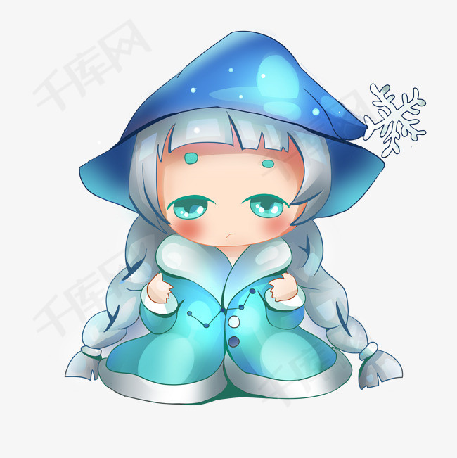 24节气小雪卡通人物形象插画