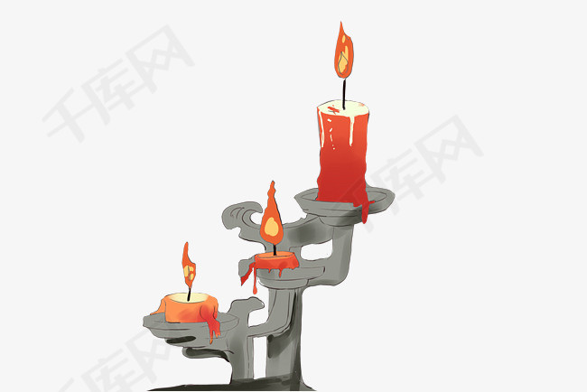 古风主题烛台手绘插画