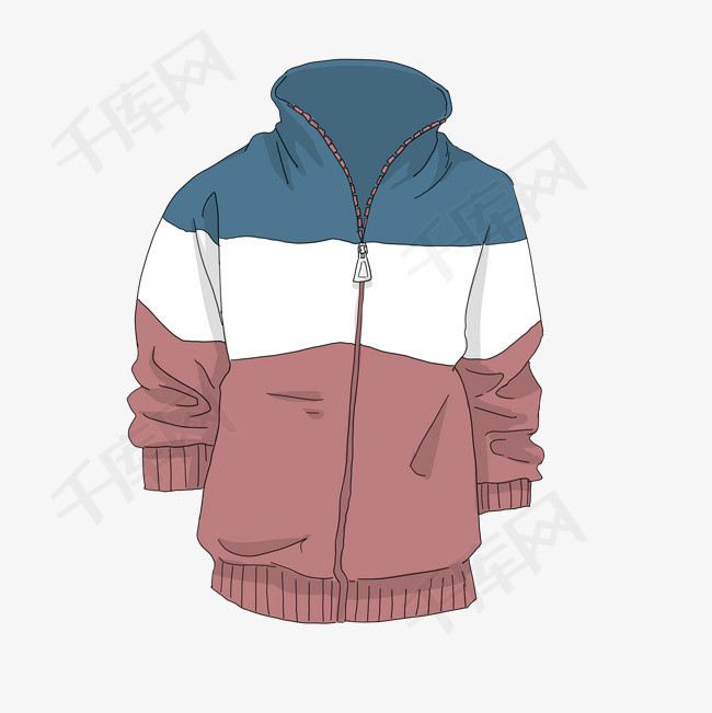 校园系列运动外套手绘插画