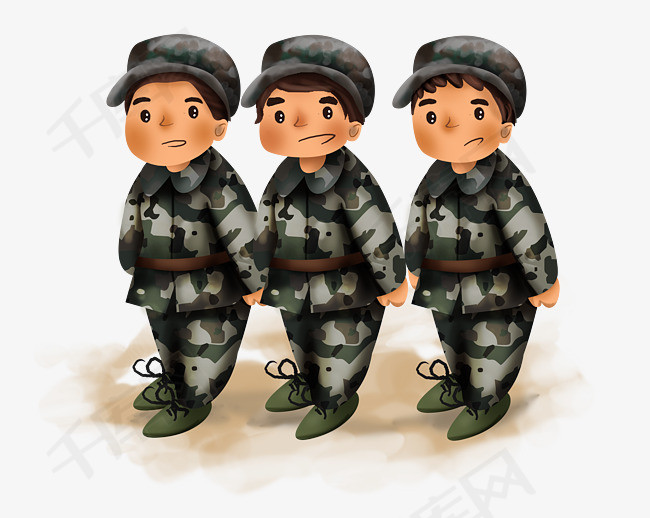 手绘校园军训人物素材图片免费下载_高清psd_千库网(图片编号11173926