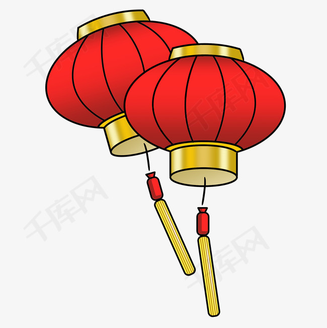 国庆灯笼手绘插画