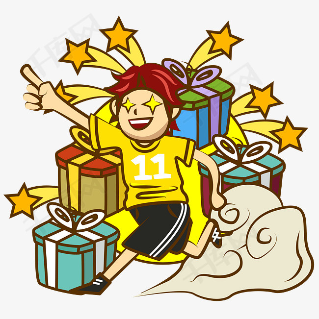 矢量手绘卡通双11电商活动狂欢购物