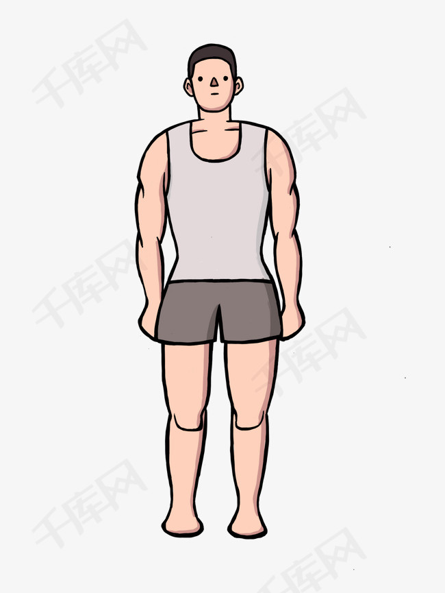 人物卡通基础站立男性素材图片免费下载_高清psd_千库网(图片编号