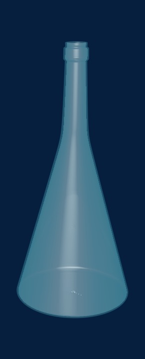 蓝色透明玻璃瓶矢量图