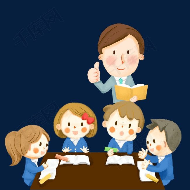 小组讨论学习教学手绘卡通素材图片免费下载-千库网