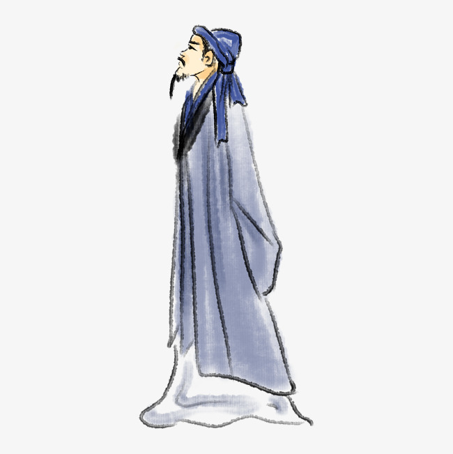 手绘水墨杜甫插画素材图片免费下载_高清psd_千库网(图片编号11641459)