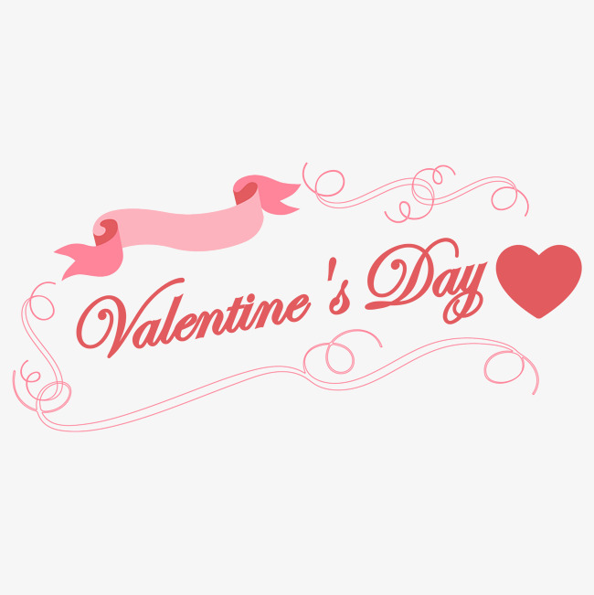 情人节英文欧式丝带装饰素材图片免费下载